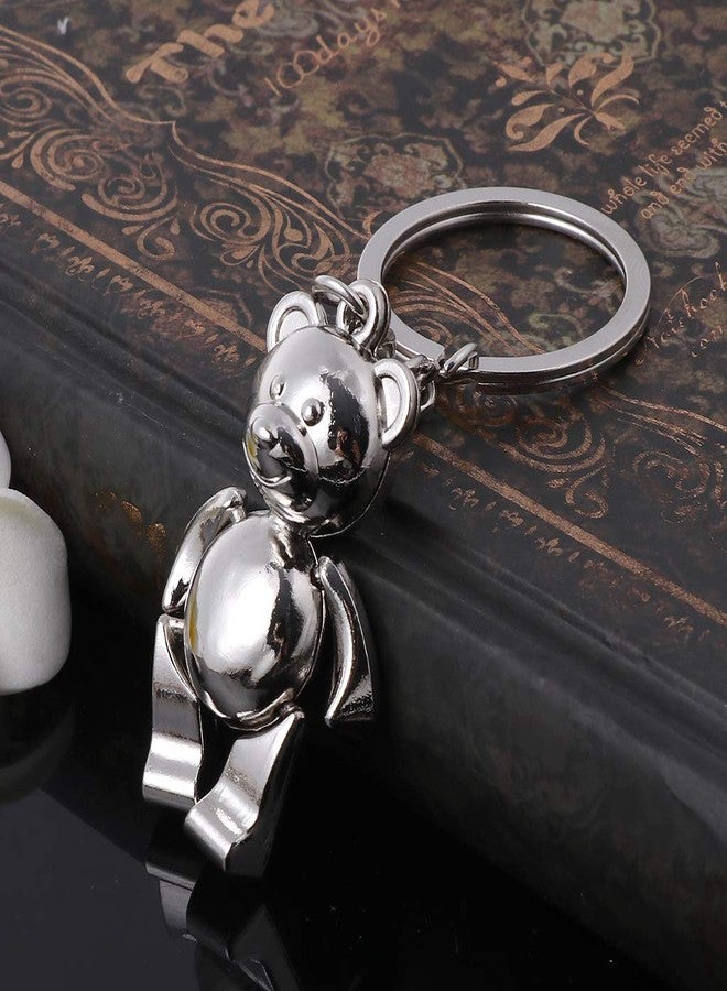 Saccgt Metal Movable Bear Keychain Nice Car for Key Ring Fashion 3D Animal Keyring Lucky Charm Hanging Pendant Gift for Men & W Alloy - Image 4